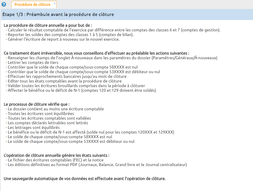 Procédure de clôture comptable – Etape 1 : Rappels et recommandations