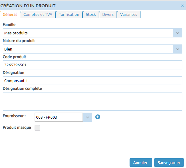 Fiche produit - Gestion des stocks Itool