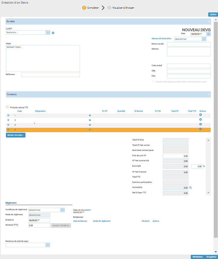 Nouveau Devis en ligne - Itool Gestion Commerciale