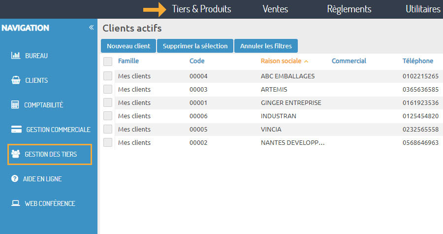 Gestion des tiers Itool