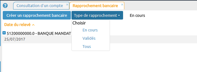 filtre rapprochement bancaire