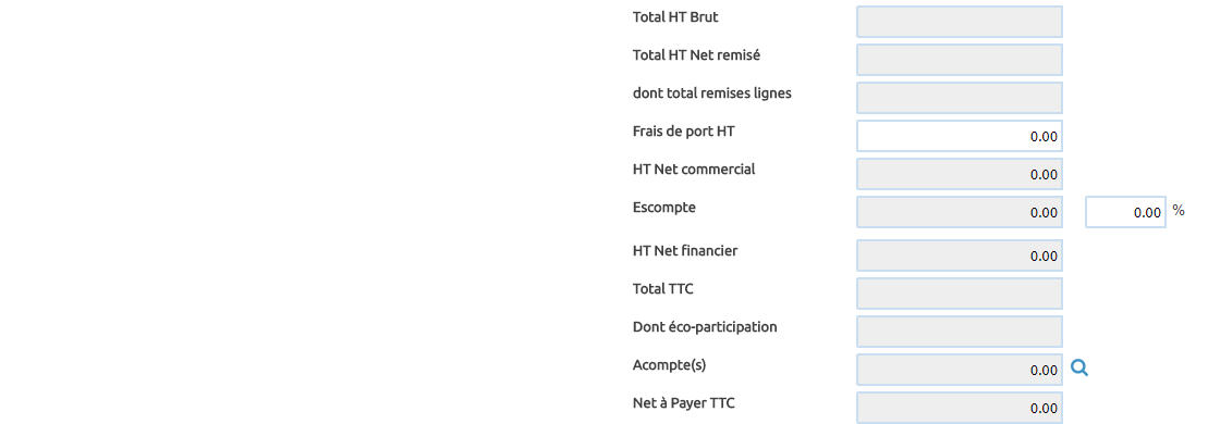 Zone de totalisation - Nouveau Devis - Itool Gestion Commerciale